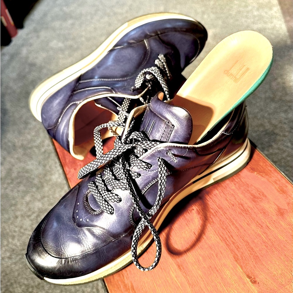 SOLD Dunhill Ink Blue Sneakers with Classic Low-Top Design SWAG
